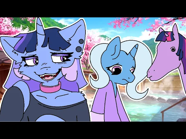 Twilight Sparkle takes Trixie to a Japanese Bath House because she Smells Bad